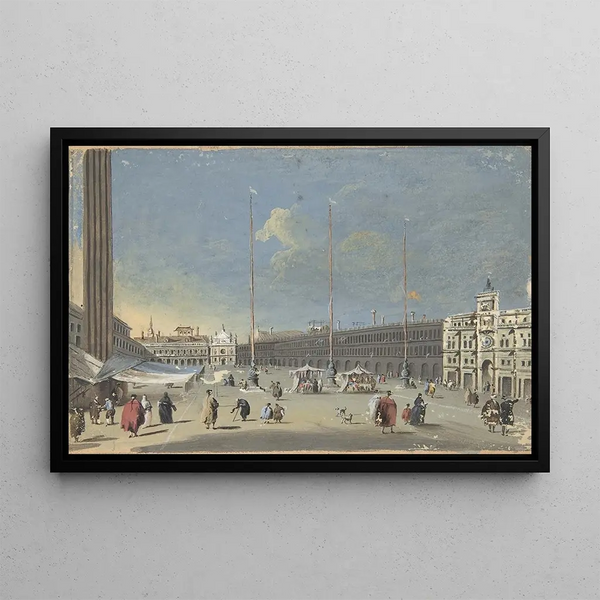 La Piazza San Marco vers San Giacomo - Giacomo Guardi — framed artwork on a wall