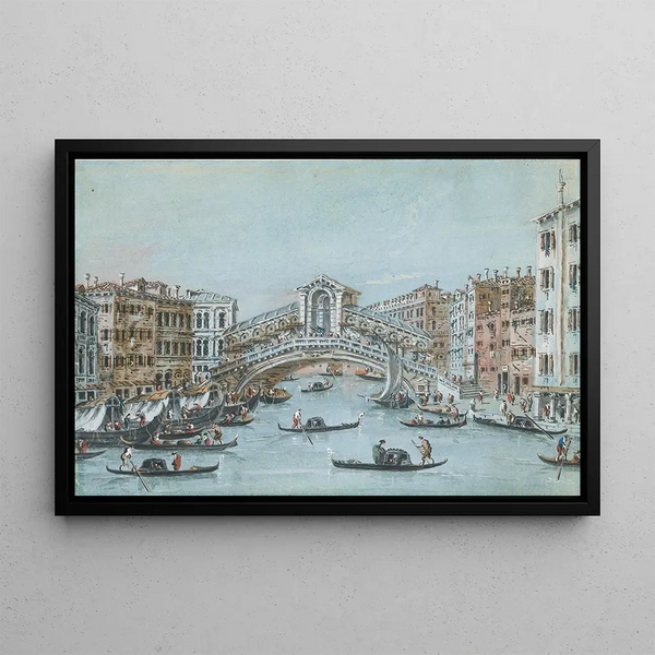 Le Pont du Rialto - Giacomo Guardi — framed artwork on a wall