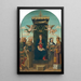 The Virgin and Child in Majesty with Saints Michael, Bernardine of Siena, Clare, and Stephen - Gian Giacomo d'Alladio — framed artwork on a wall