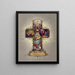 Easter Cross Painting - Gibson Co Lith — framed artwork on a wall