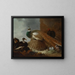 a peacock, a pair of ducks, rabbits, and a turkey in a landscape - Gijsbert Gillisz de Hondecoeter — framed artwork on a wall
