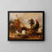 Animal paintings in the courtyard - Gijsbert Gillisz de Hondecoeter — framed artwork on a wall