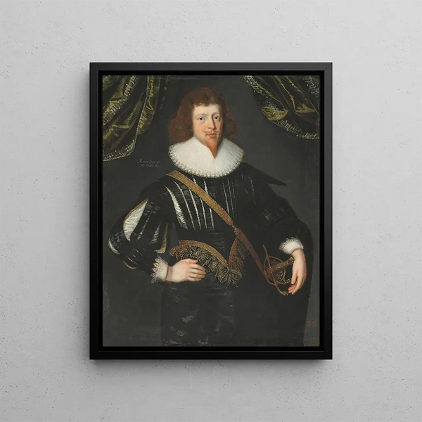 Portrait of a gentleman traditionally identified as Sir Frederick Villiers - Gilbert Jackson — framed artwork on a wall