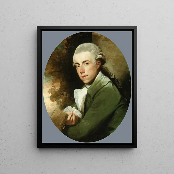 Man in Green Coat - Gilbert Stuart — framed artwork on a wall