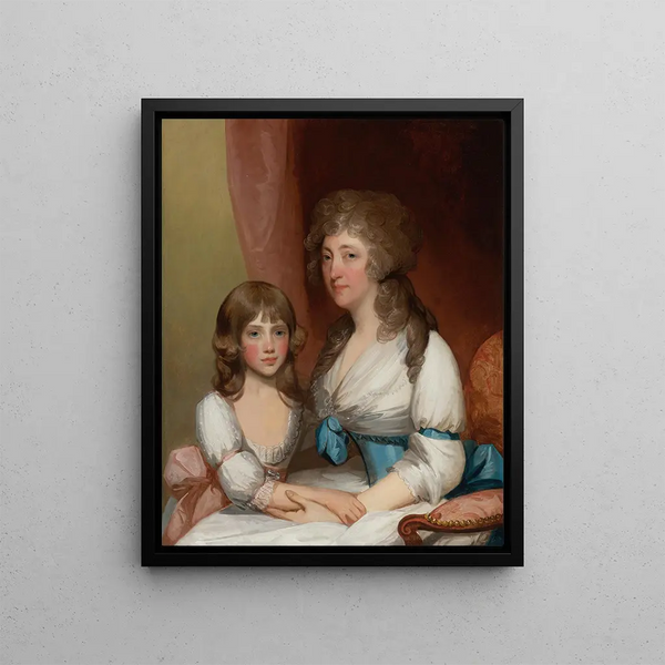 Portrait of Mrs. Samuel Dick and her daughter - Gilbert Stuart — framed artwork on a wall