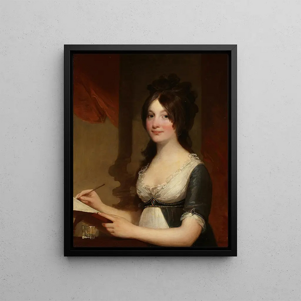Portrait of a Young Woman - Gilbert Stuart — framed artwork on a wall