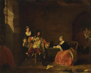 The Captain Macheath reprimanded by Polly and Lucy in The Beggar's Opera - Gilbert Stuart Newton — artwork view