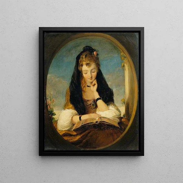 L'étudiant doux - Gilbert Stuart Newton — framed artwork on a wall