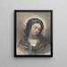 a Woman's Head Looking Down - Gilles Demarteau the Elder — framed artwork on a wall