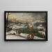 Winter Landscape Painting with the Flight into Egypt - Gillis Mostaert — framed artwork on a wall