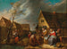 A joyful company of peasants in front of a tavern - Gillis van Tilborgh — artwork view
