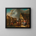 A joyful company of peasants in front of a tavern - Gillis van Tilborgh — framed artwork on a wall