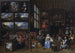 a gallery of paintings with an artist painting a woman and a girl, allegory of the art of painting - Gillis van Tilborgh — artwork view