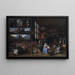a gallery of paintings with an artist painting a woman and a girl, allegory of the art of painting - Gillis van Tilborgh — framed artwork on a wall