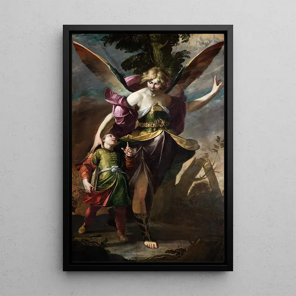 L'Ange gardien - Gioacchino Assereto — framed artwork on a wall