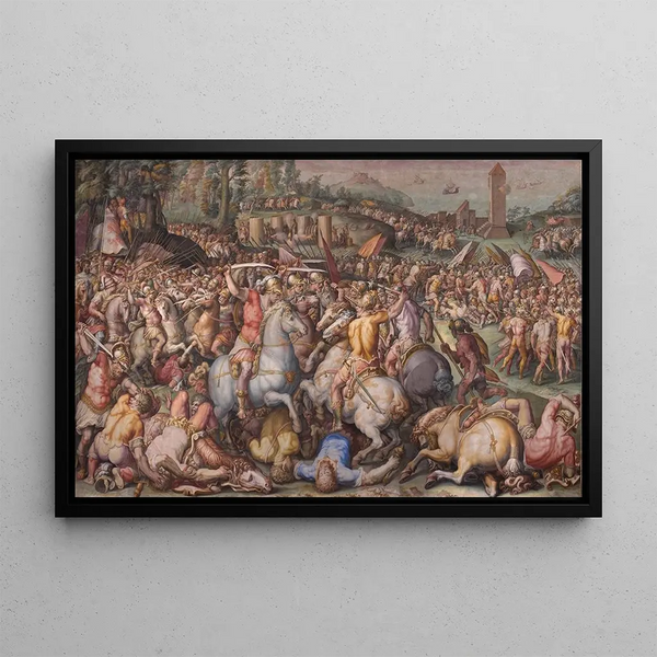 La Déroute des Pisans à Torre San Vincenzo - Giorgio Vasari — framed artwork on a wall