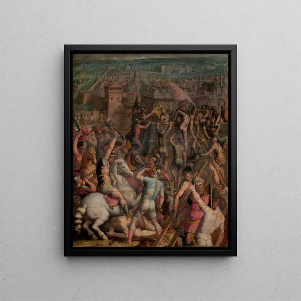 The Capture of Milan - Giorgio Vasari — framed artwork on a wall