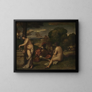 Concert pastoral - Giorgione — framed artwork on a wall