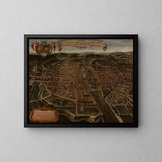 Plan of Paris - Giovanni Maria Tamburini — framed artwork on a wall
