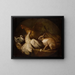 A hen, a pigeon and a rabbit - Giovanni Agostino Cassana — framed artwork on a wall