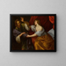 Joseph and Potiphar's Wife - Giovanni Andrea de Ferrari — framed artwork on a wall