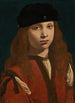 Portrait of a Young Man - Giovanni Antonio Boltraffio — framed artwork on a wall