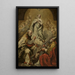 the Virgin Mary Adoration by Saint Pétrone and Denys the Areopagite - Giovanni Antonio Burrini — framed artwork on a wall