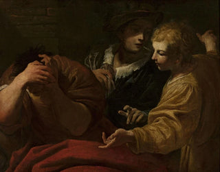 Joseph interprets dreams at the Pharaoh's palace - Giovanni Antonio Burrini — artwork view