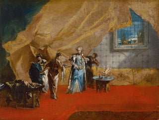 Interior: A sultana drinking coffee in the harem - Giovanni Antonio Guardi — artwork view