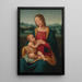 The Virgin and Child in front of a landscape - Giovanni Antonio Sogliani — framed artwork on a wall