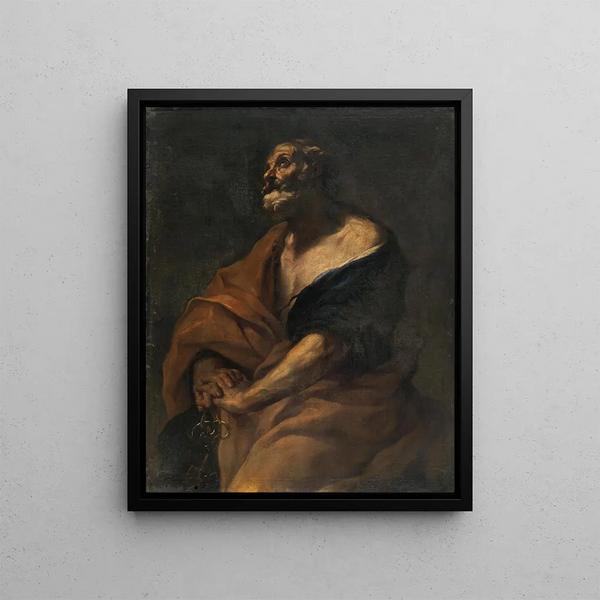 Saint Pierre - Giovanni Battista Beinaschi — framed artwork on a wall
