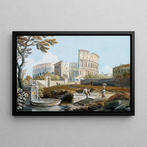 the Colosseum, Rome - Giovanni Battista Busiri — framed artwork on a wall