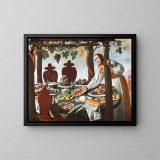 Allegory of the Seasons or Allegories of the Senses - Giovanni Battista Cartei — framed artwork on a wall