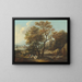 a river landscape with travelers on a path - Giovanni Battista Cimaroli — framed artwork on a wall
