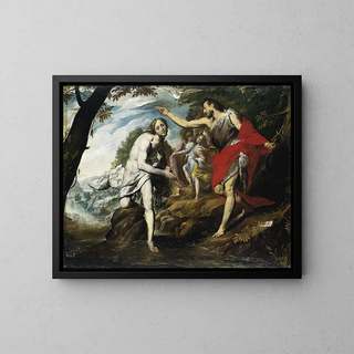 The Baptism of Christ - Giovanni Battista Crespi — framed artwork on a wall