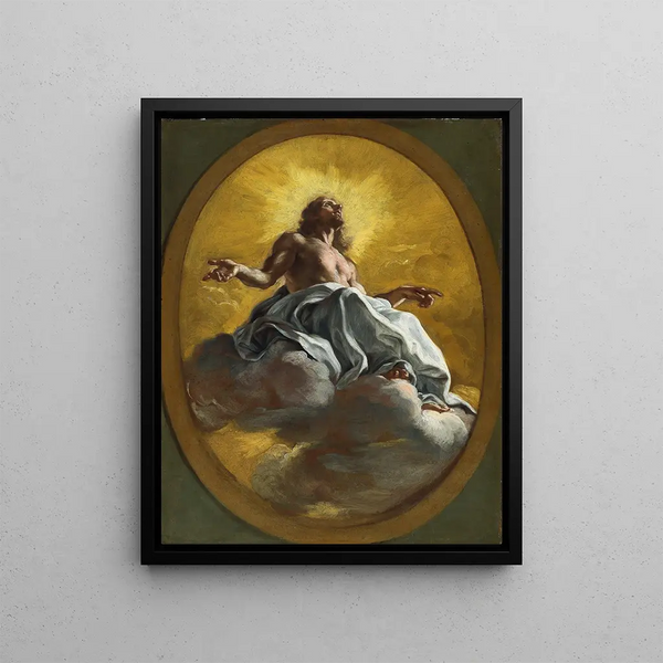 Christ in Glory - Giovanni Battista Gaulli — framed artwork on a wall
