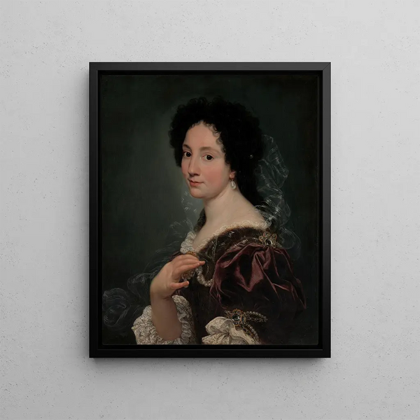 Portrait of a Woman - Giovanni Battista Gaulli — framed artwork on a wall