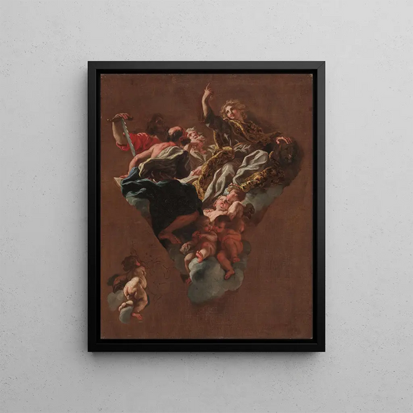 Sketch for The Four Prophets of Israel for Il Gesù Rome - Giovanni Battista Gaulli — framed artwork on a wall