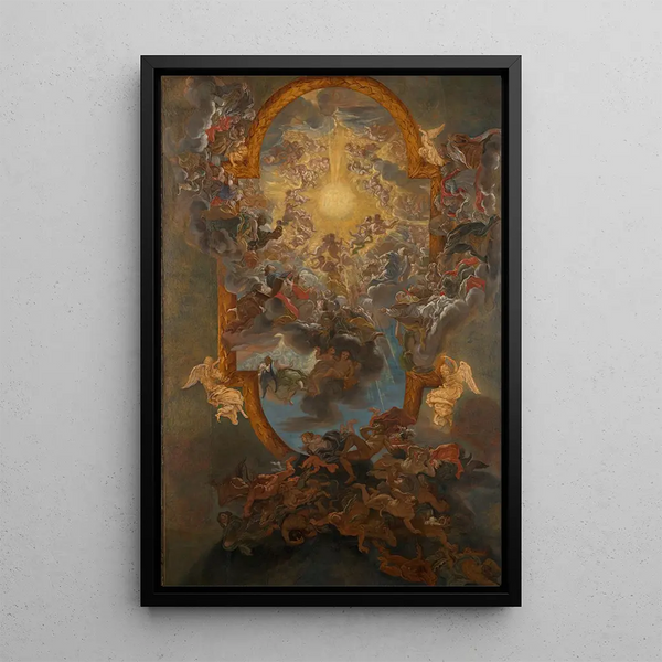 The Triumph of the Name of Jesus - Giovanni Battista Gaulli — framed artwork on a wall