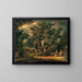 Travelers in a nocturnal landscape with lightning - Giovanni Battista Innocenzo Colombo — framed artwork on a wall