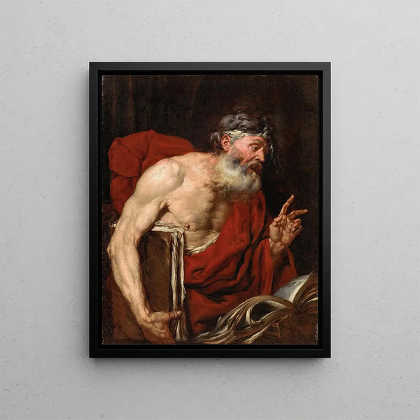 A Philosopher - Giovanni Battista Langetti — framed artwork on a wall