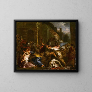 The Massacre of the Innocents - Giovanni Battista Merano — framed artwork on a wall
