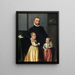 Portrait of a gentleman and his two children - Giovanni Battista Moroni — framed artwork on a wall