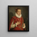 Portrait of a Young Woman - Giovanni Battista Moroni — framed artwork on a wall