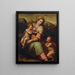 The Virgin and Child with Saint John the Baptist as a child - Giovanni Battista Naldini — framed artwork on a wall