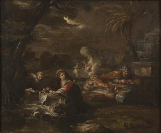 Repos pendant la fuite en Égypte - Giovanni Battista Pace — artwork view
