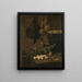Nature morte aux poules et aux œufs - Giovanni Battista Recco — framed artwork on a wall