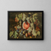 Nature morte dans un paysage avec des raisins, des pastèques, des figues et des pommes - Giovanni Battista Ruoppolo — framed artwork on a wall