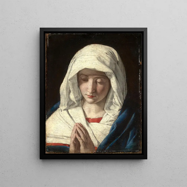 Prier Marie - Giovanni Battista Salvi da Sassoferrato — framed artwork on a wall