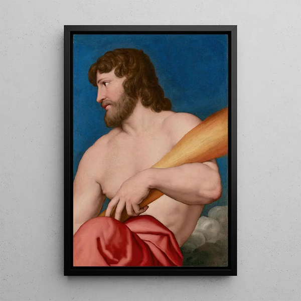 Hercules - Giovanni Battista Salvi da Sassoferrato — framed artwork on a wall